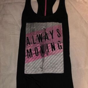 Danskin Now Black Tank Top with Motivational Print